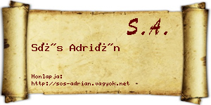 Sós Adrián névjegykártya